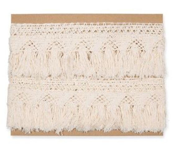 Baumwollband Franse natur 60mm